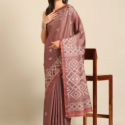 SANGAM PRINTS Geometric Printed Saree-image-44
