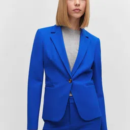 MANGO Notched Lapel Fitted Blazer image 1