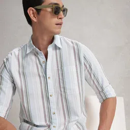 WROGN Striped Pure Cotton Casual Shirt-picture-28