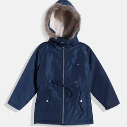 Okane Girls Longline Parka Jacket-image-16