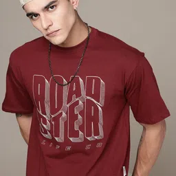 The Roadster Life Co. Pure Cotton Typography Printed Relaxed Fit T-shirt-picture-34