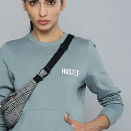 HRX by Hrithik Roshan Women Blue Printed Sweatshirt-picture-12