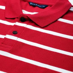 Mast & Harbour Men Striped Polo Collar T-shirt image 2