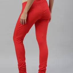 Nejo Women Red Solid Maternity Churidar With Belly Band image 4