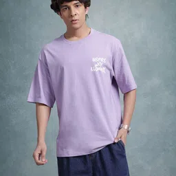 The Roadster Life Co. Men Printed Pure Cotton Relaxed Fit T-shirt image 2