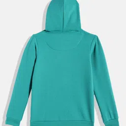 Monte Carlo Girls Green & White Typography Printed Hooded Sweatshirt image 4
