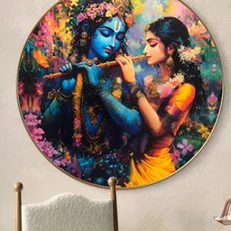 Livin'luxe Blue & Orange 1 Piece Wood Religious Wall Paintings-image-90