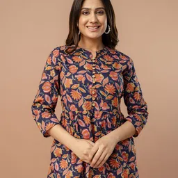 FERANOID Floral Printed Pure Cotton Kurti-picture-31