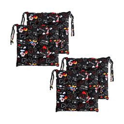 YK 4-Pcs Black & Red Disney Printed Square Chair Pads-picture-25