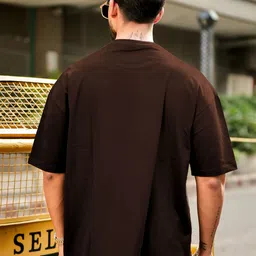 THE BEETEL HOUSE Buddha Graphic Printed Round Neck Drop-Shoulder Cotton Oversized T-shirt image 2