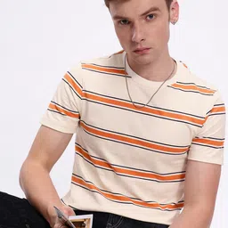 Kook N Keech Men Striped Pure Cotton T-shirt image 1