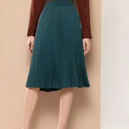 INVICTUS Accordion Pleated Crepe Flared Skirt-picture-28