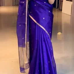 Cotify Woven Design Zari Linen Blend Saree-picture-54