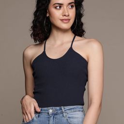Label Ritu Kumar Solid Halterneck Body Suit-picture-19
