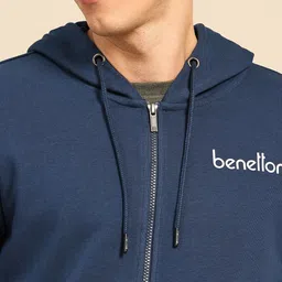 United Colors of Benetton Brand Logo Detail Hooded Sweatshirt image 3