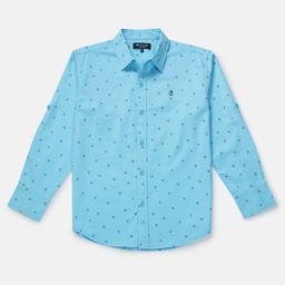 Gini & Jony Full Sleeves Cotton Printed Shirt - Blue-picture-26