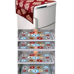 Dakshya Industries Fridge Top Cover and Fridge Mat Combo Set of 5-picture-24