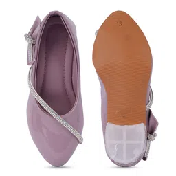 BAESD Girls Pointed Toe Western Embellished Block Heels Pumps image 5