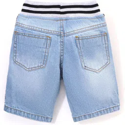 Little Kangaroos Above Knee Length Solid Color Denim Shorts - Light Blue image 2