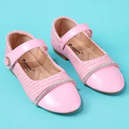 Cute Walk by Babyhug Solid Colour Ballerina With Velcro Closure - Pink image 2