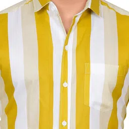 Metronaut Men Regular Fit Spread Collar Vertical Striped Casual Shirt image 4