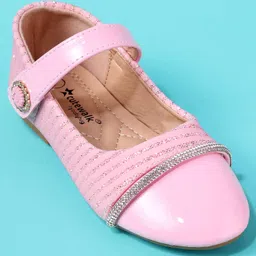 Cute Walk by Babyhug Solid Colour Ballerina With Velcro Closure - Pink image 3