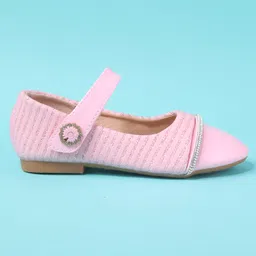 Cute Walk by Babyhug Solid Colour Ballerina With Velcro Closure - Pink image 4