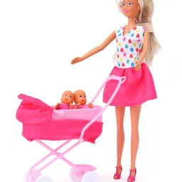 Steffi Love Sunshine Twins Doll Set Steffi With 2 Babies Buggy & Accessories Pink - Height 33 cm image 5