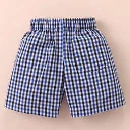Rikidoos Pack Of 2 Gingham Checked & Polka Dots Printed Boxers - White & Blue image 5