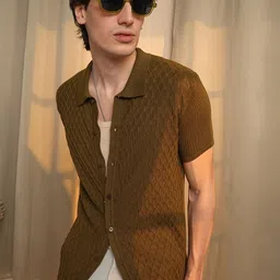 Campus Sutra Men Comfort Textured Opaque Casual Shirt-picture-30