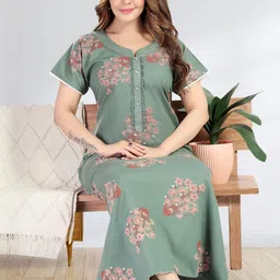 TRUNDZ Women Floral Printed Maxi Nightdress-image-88
