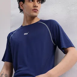 HRX by Hrithik Roshan Brand Logo Detail Raglan Sleeves Rapid Dry Training or Gym T-shirt-picture-36