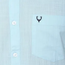 Allen Solly Men Blue Regular Fit Solid Casual Shirt image 2