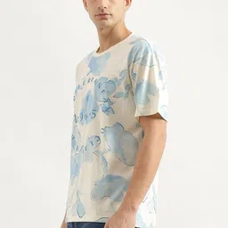 United Colors of Benetton Men Floral Printed Round Neck Cotton T-shirt image 3