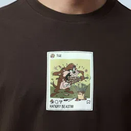 The Souled Store Men Graphic Printed Round Neck Cotton Oversized T-shirt image 3