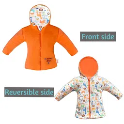 VParents Unisex Kids Orange Front Open Jacket image 5