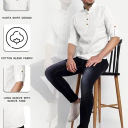 ZELINCO Men Thread Work Kurta image 5