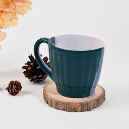 Storepedia Green & White Handcrafted Textured Ceramic Matte Cups Set of Cups and Mugs image 4