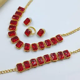 Gyaan Jewels Stone Studded Jewellery Set-picture-24