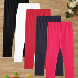 Zion Pack Of 5 Full Length Solid Leggings - Multi Colour-picture-21