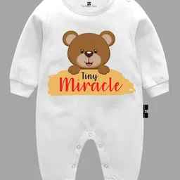 The Peppy Tend Full Sleeves Tiny Miracle Unisex Printed  Rompers -White-picture-15