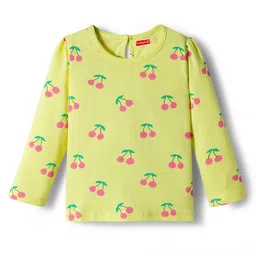 Babyhug 100% Cotton Knit Full Sleeves T-Shirt with Fruit Print - Yellow-picture-18