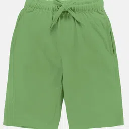 Kiddopanti Pack Of 2 Solid Shorts - Navy Blue & Quite Green image 3