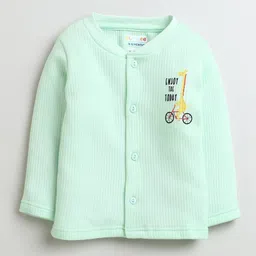 BUMZEE Full Sleeves Coordinating Giraffe Printed Tee & Joggers Set - Mint Green image 3