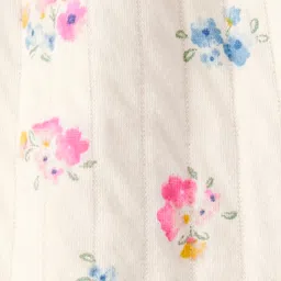 Carter's Knit Full Sleeves Hooded Jacket & Lounge Pant Set with Onesie with Floral & Polka Dot Print - Light Blue & Ivory image 3