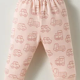 Zero Interlock Knit Full Length Lounge Pant with Vehicle Print Pack of 3 - Peach Light Blue & Mint Green image 2