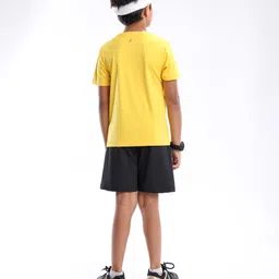 Pine Active Half Sleeves Lycra T-shirt HD Print - Yellow image 4