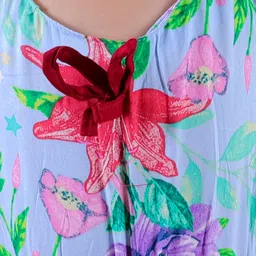 Superminis Sleeveless Floral Printed & Applique Detailed Jumpsuit - Blue image 5