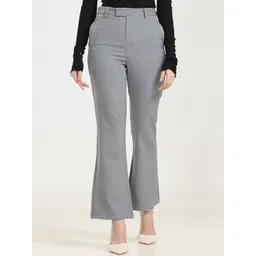 URBAN POCHE Women Relaxed Flared High-Rise Trousers-picture-41