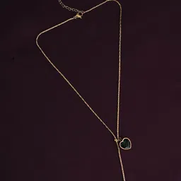PALMONAS 18K Gold-Plated Stainless Steel Emerald Love Minimal Chain-picture-46